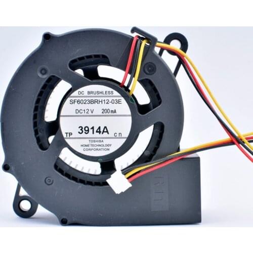 SF6023BRH12-03E 60x60x23mm 60mm fan DC12V 200MA 3914A Turbo blower cooling fan suitable for projectors and retrofit cooling