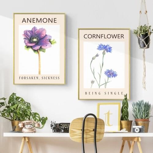 Nordic Plants Flowers Canvas Poster Minimalist Art Painting Wall Picture Print Modern Living Room Dining Room Home Decoration