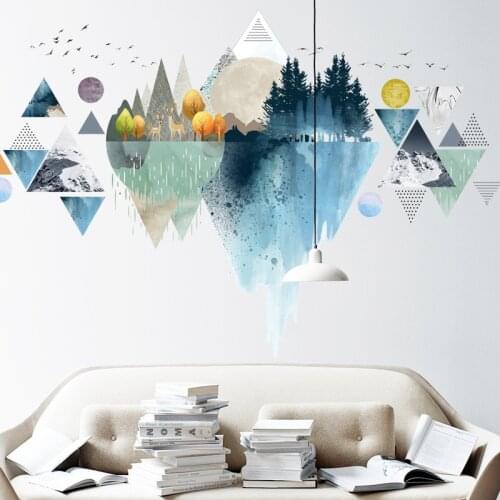 Modern Geometric Wall Stickers Teenager Room Decoration Aesthetic Vsco Girl Bedroom Living Room Decoration Decals for Furniture