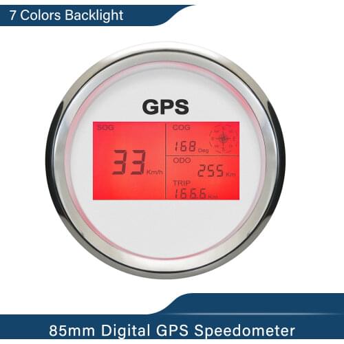 Universal GPS Speedometer Digital LCD Speed Gauge Odometer Course with GPS Antenna 85mm Mileage Adjustable