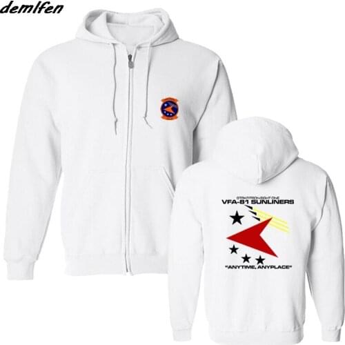 Spring Autumn Fashion Sweatshirt Vfa 81 Sunliners Squadron United States Navy Hoodies Men Fleece Hoody Cool Jacket Coat Harajuku