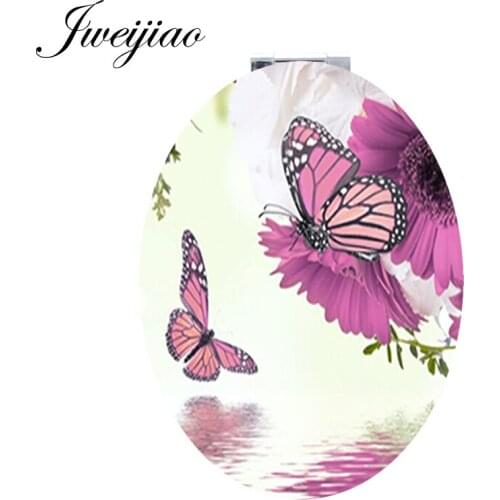 Youhaken Dreamy Butterfly Fashion game Oval Portable PU mirror Chinese Classical Mythology The Butterfly Dream espejo FQ291