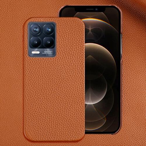 Genuine Litchi Grain Leather case for Realme 8 Pro 7 6 Pro X2 XT X7 Pro C3 GT Neo Cover For OPPO A9 Reno 5 4 2 Z Find X2 X3 Pro