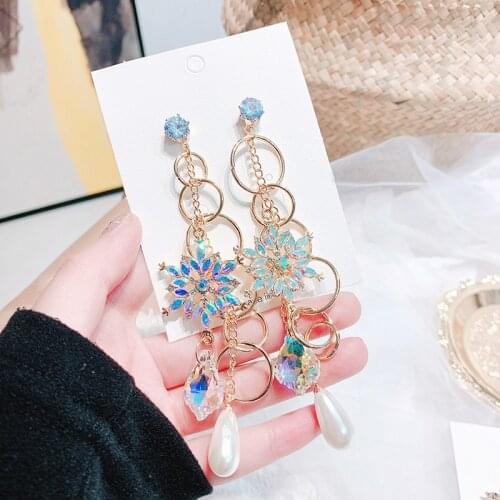 Korean Style Earrings Women Cubic Zirconia Pendant Dangle Drop Earrings for Women Fashion Earring Jewelry