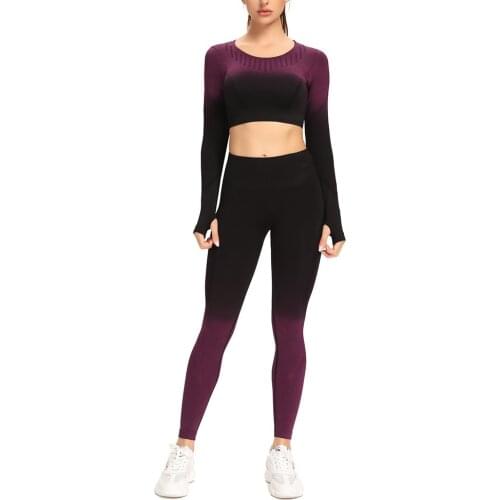 LANTECH Women Sports Suits Yoga Sets Gym Fitness Pants Lifting Sportswear Leggings Shirt Exercise Sports Active Tops Clothes