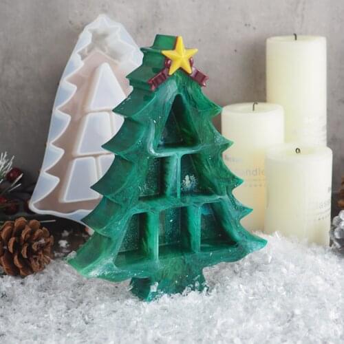 1 Set Christmas Tree Series Silicone Resin Molds For Jewelry Making White Color Molds Acessories DIY Tools 18cm x 14.5cm