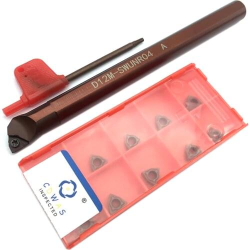 1PC D12M SWUNR04 Turning Tool Holder +10PCS WNMG040304 MP1125 High Quality Carbide Inserts CNC Cutting Tools For Stainless Steel