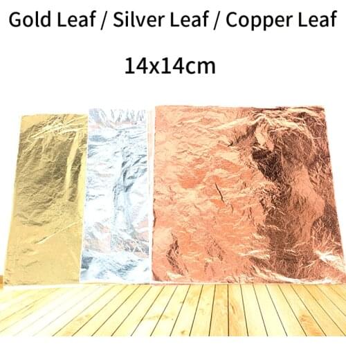 1000 sheets Imitation Gold Leaf Imitation Silver Leaf 14*14 cm - Gold Foil genuine copper leaf for gilding craft decoration