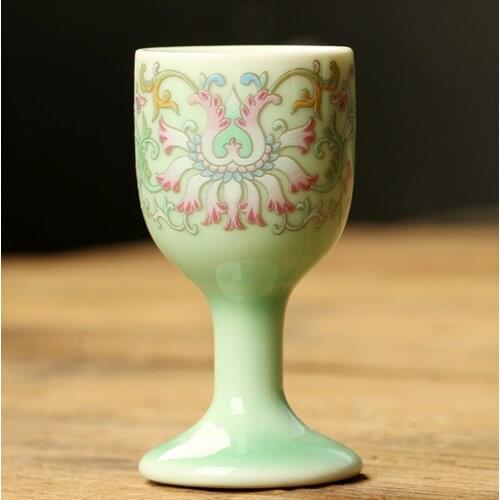 2pcs Retro Style Ceramic Liquor Cup Wine Set Small Liquor Cup for Alcohol Drink