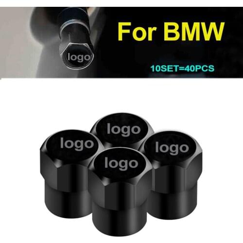 40Pcs Auto 6 Corners Car Styling Valve Cover Valve Stems & Caps Tire Black for E60 E90 F10 F30 F15 E91 E92 E93 F02 E63 E64