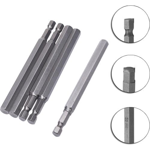 Utoolmart 5Pcs 1/4" Shank Hex Tip Magnetic Screwdriver Bits Tools 100mm S2 Steel Hexagon Screw Driver Bit H2.5 H3 H4 H5 H6 H8