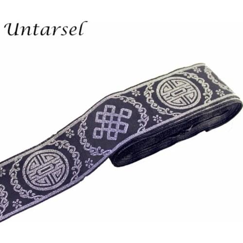 5cm 5yards high quality minority garment material ethnic satin ribbon DIY braid webbing sewing fabric lace trim