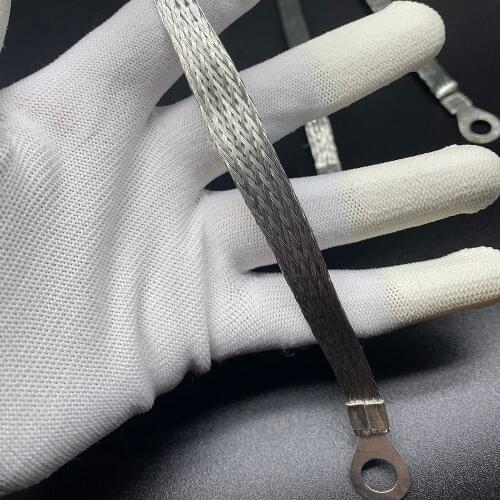 6 square Copper Braid Jumper Cable Bridge Ground Wire Tin-pated Copper Wire Soft Connection Customized Box Ground Cable