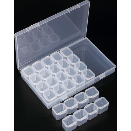 8/28 Pcs Diamond Painting kits Slots Plastic Storage Box Nail Art Rhinestone Tools Beads Storage Box Case Organizer Holder Sale