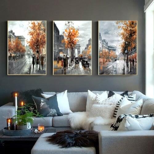 Abstract Paris Arc de Triomphe Street Canvas Paintings On The Wall Living Room Posters And Prints Wall Art Home Decor Frameless
