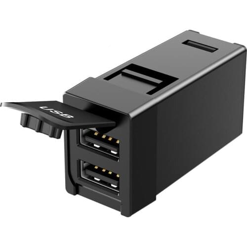 Car Dual USB Charger 5V 2.1A QC 3.0 Socket Interface Adapter for Toyota