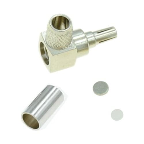 100pcs CRC9 Male Plug Right Angle Crimp RF Connector For RG58 RG142 LMR195 Cable