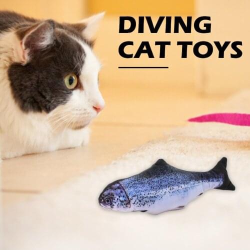 Cat Interactive Toy Jumping Moving Floppy Fish Kitten Simulation Dancing Electronic Pet Playing Training Funny Chewing