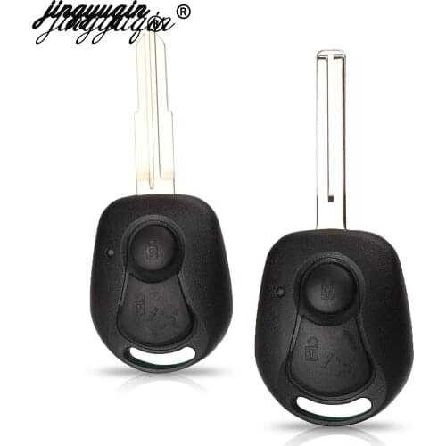 Jingyuqin 2 BUTTONS REMOTE KEY SHELL FOR SSANGYONG ACTYON KYRON REXTON UNCUT BLADE KEY FOB COVER CASE REPLACEMENT