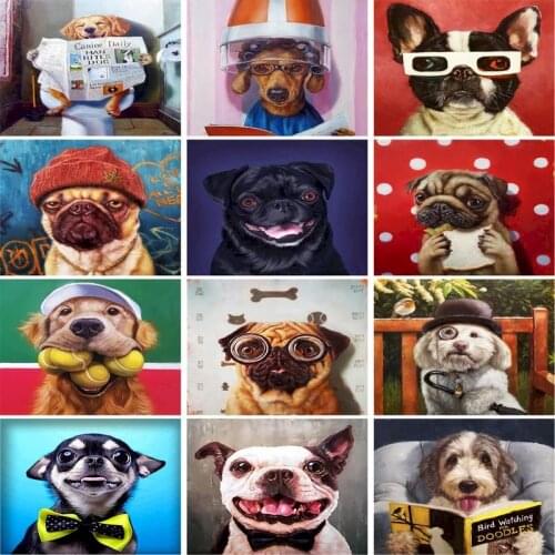 GATYZTORY Frame Animals DIY Painting By Numbers Kits For Adult child Handpainted Acrylic Paint On Canvas Unique Gift Home Decor