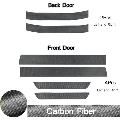 6PCS/ set Car Leather Door Sill Protective For Tesla Model Y 2020 2021 Car Door Sill Scuff Protection Pad Car Accessories Trim