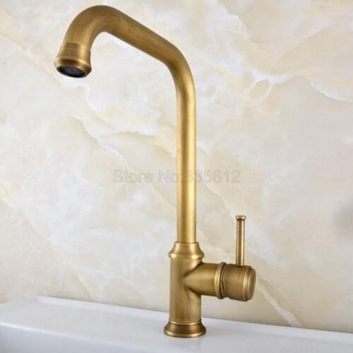 Kitchen Faucets Antique Brass Single Hole Handle Swivel 360 Degree Water Mixer Tap Mixer TapWater Mixer Tap tsf818