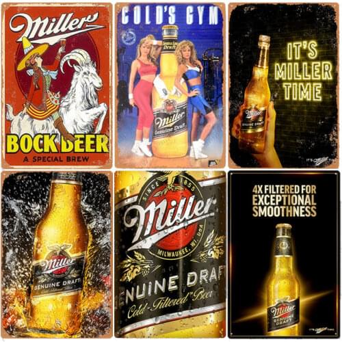 ICE Cold Beer Plaque American Vintage Metal Tin Sign Home Bar Pub Decor Man Cave Art Painting Genuine Draft Wall Poster ZSS59