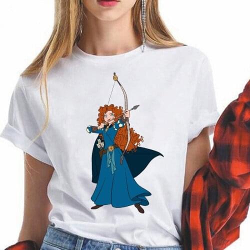 Summer White Princess Merida Brave 3D Printed T Shirt Women Casual Tshirt Short Sleeve Funny Girls T Shirts Tops
