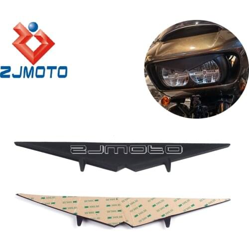 Matte Black Head Light Eyebrows Eyelids Stickers Decoration For Harley 2015-21 Road Glide Models Headlight Mean Mug Bezel Visor