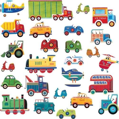 Cute Cartoon Cars Wall Stickers for Kids Room DIY Wall Decoation Stickers for Children Baby Nursery Bedroom Home Wall Decals