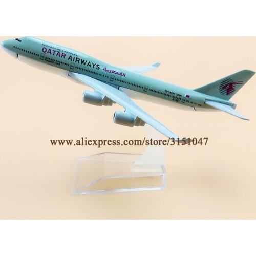 16cm Air QATAR Airways Boeing 747 B747-400 Airlines Plane Model Alloy Metal Diecast Model Airplane Aircraft Kids Gift
