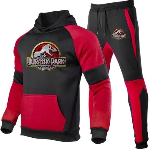 2021 Jurassic Park Mens Hoodie Suit Autumn Features Hot Hip-Hop Entertainment Festival Sports Fashionable Shirt with Pants