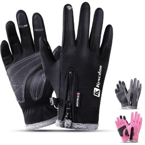 Men and women Winter Outdoor Sports Riding Warm Gloves Polar Fleece Windproof Non-Slip Touch Screen Ski Gloves