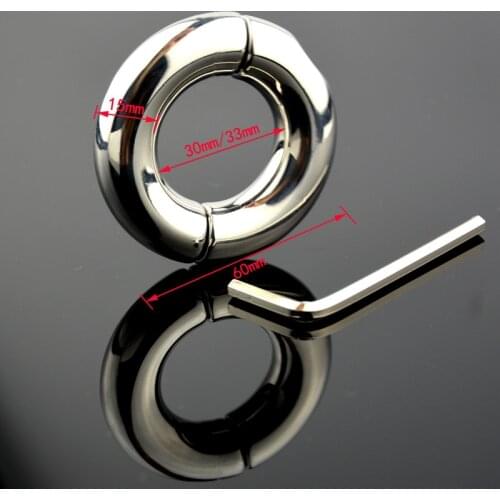 Male Heavy Metal Scrotum Restraint Testicular Ring Penis Ring Metal Weight-bearing Cock Ring