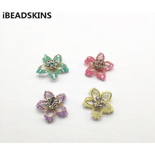 New arrival! 26x24mm 30pcs Hand made Weave Mini glass Flower shape charm for Earrings parts,Accessories,hand Made Jewelry DIY