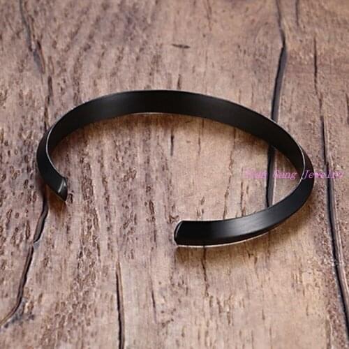 New Arrival Fashion Cuff Bracelet Jewelry Womens Stainless Steel Simple Style Black Bracelets For Womens Jewelry