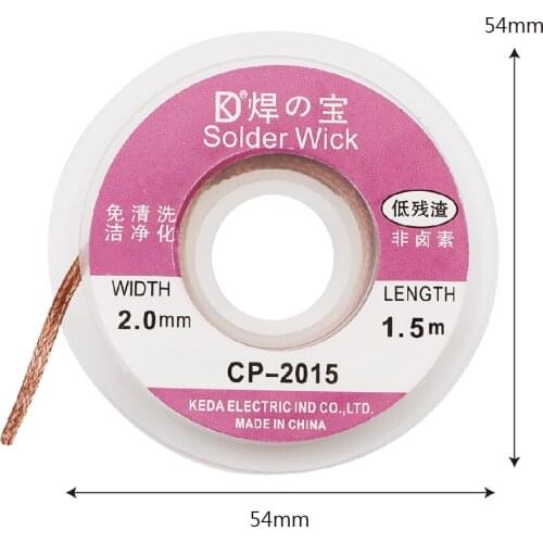 2.0mm Soldering Wire Braid 1.5M 5FT Desoldering Braid Solder Remover Wick Wire Repair Tool