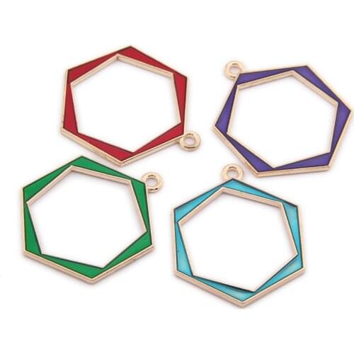 Wholesale 100pcs 29*25MM Glitter Enamel Alloy Jewelry Charms Gold Tone Plated Drip Oil DIY Ornament Earring Necklace Pendants