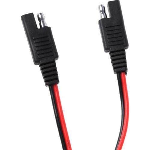 SAE Connector Male to Female Plug Extension Cable Adapter Cord Quick Disconnect Release Wire Harness with Solar Battery E56B