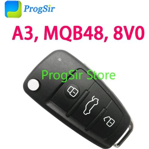 KYDZ 3 Button 434MHz Flip Remote Control For Audi A3 With MQB48 Chip FCCID: 8V0 837 220