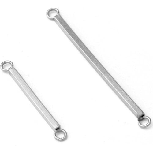30pcs 1.5x20mm Stainless Steel Two Hole Connecting Rods Earrings Finding For Korea Minimalist Geometric DIY Handmade Accessories