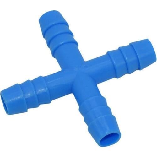 8mm Cross water Connector Drinking fountain For rabbits 4-way Connector water splitter garden hose irrigation Fittings 20 Pcs