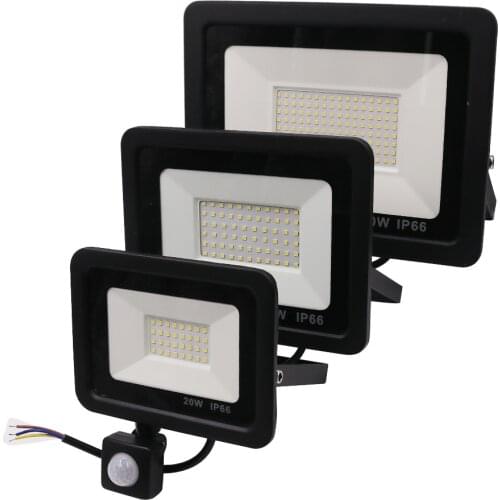 PIR Motion Sensor LED Floodlight Waterproof Outdoor Garden Lighting 10W 20W 30W 40W 50W Led Spotlight AC 220V