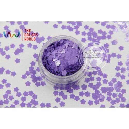 TCH308 4.0 MM Size Solvent Resistant Mate Colors Flower shape glitter for nail polish,nail art or other DIY decoration