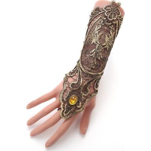 50pcs/lot Vintage Golden Lace Bracelet Arm Cuff Finger Bracelet Armband Bangle Armlet Woman Body Jewelry Wholesale