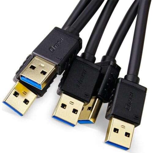 DTECH 3 ft USB 3.0 Type A to A Cable Male to Male High Speed Data Charging Cord in Black
