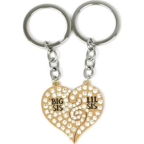 Fooderwerk Jewelry Popular Key ring 2pieces/Set Stitching Keychain BIG/MIDDLE/LITTLE Good Sister Love Keychain For Women