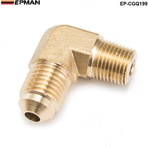 1/8 NPT to AN4 -4 Forged 90 Degree Brass Fitting For Turbo, Oil, Brake Adapter EP-CGQ199