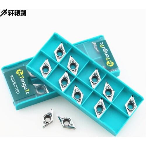 10pcs DCGT110302 DCGT110304 DCGT110308 K10 Aluminum Alloy Blade CNC Lathe Tool Processing