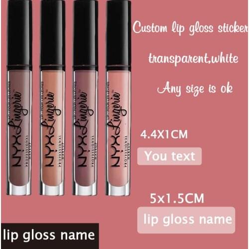 100PC personalized eyebrow eyelash bottle sticker custom cosmetic tube sticker transparent lip gloss label custom name sticker